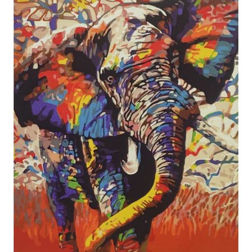 Картина по номерам "Африканский слон" ★★★★ (Оптифрост)