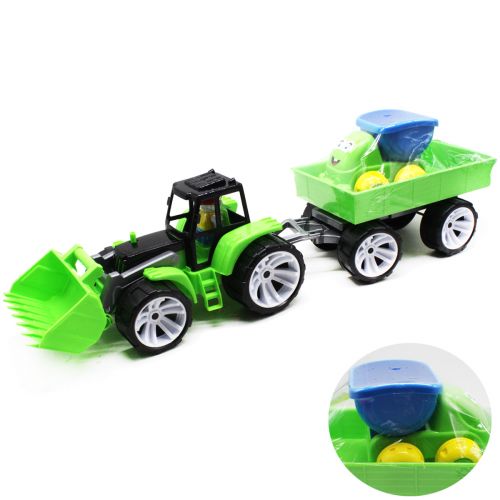 Игровой набор "Трактор с прицепом" (зеленый) (Bamsic)
