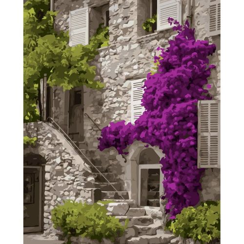 Картина за номерами "Фіолетова стіна" (Strateg)