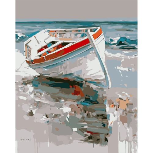 Картина по номерам "Белая лодка" (Strateg)