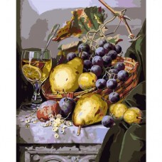 Картина по номерам "Натюрморт с грушами и виноградом"