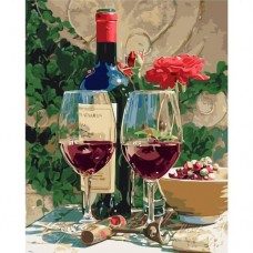 Картина по номерам "Бокалы с вином"