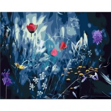 Картина по номерам "Полевые цветы ночью"