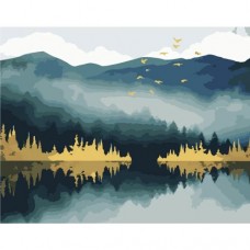 Картина по номерам "Рассвет в горах"