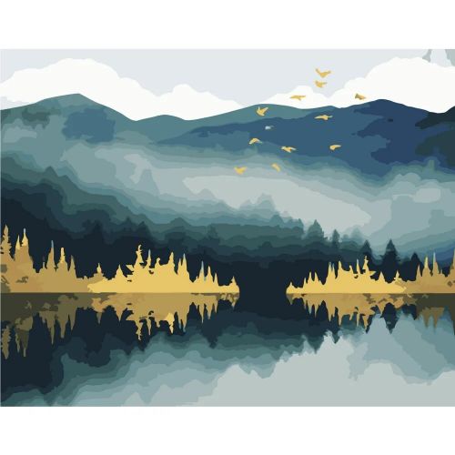 Картина по номерам "Рассвет в горах" (MiC)