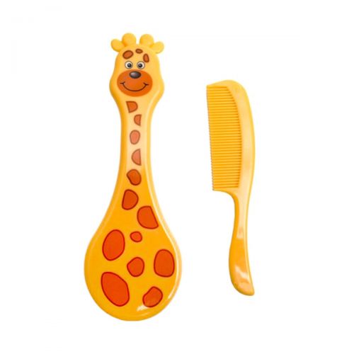 Щітка для волосся з гребінцем "Жираф" (жовтий) (Lindo)