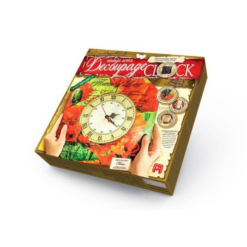 Комплект креативного творчества "Decoupage Clock Цветок любви", с рамкой (Dankotoys)