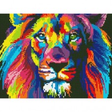 Алмазная мозаика "Радужный лев"