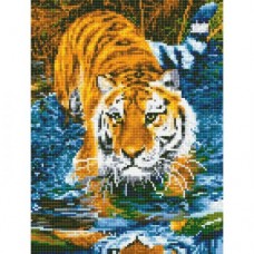 Алмазная мозаика "Тигр в воде"
