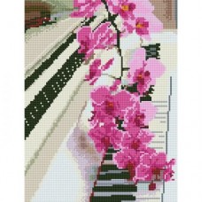 Алмазная мозаика "Орхидея на пианино"