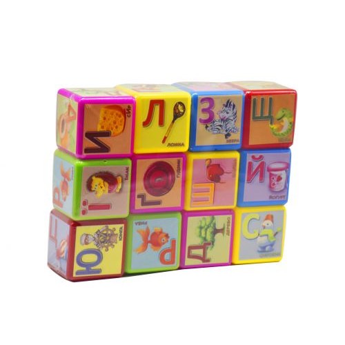 Кубики "Абетка" 12 штук, велика (укр) (M.Toys)