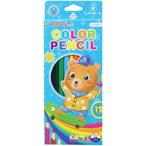 Кольорові олівці "Ведмедик", 12 кольорів (MiC)