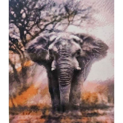Алмазна мозаїка "Могутній слон" (Strateg)