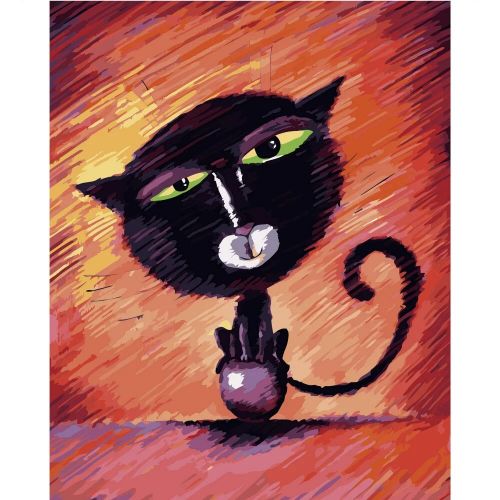Картина по номерам "кот на шаре" (Strateg)