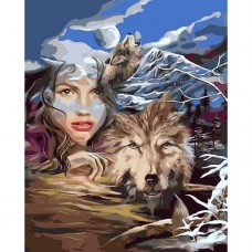 Картина по номерам "Девушка-волчица"
