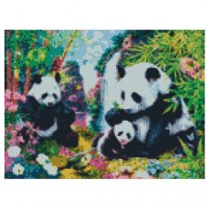 Алмазная мозаика "Семейство панд"