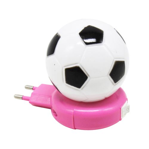 Світильник "Футбольний м'яч", рожевий (м'яч біло-черний) (MiC)