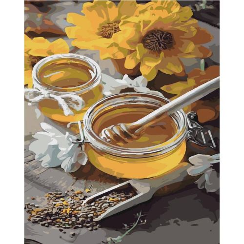 Картина по номерам "Баночка с мёдом" (Strateg)