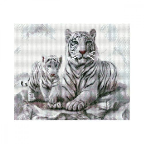 Алмазная мозаика "Белые тигры" (Strateg)
