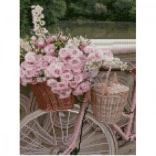 Алмазная мозаика "Велосипед с цветами"
