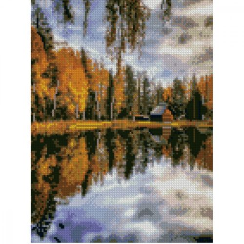 Алмазная мозаика "Осень над озером" (Strateg)