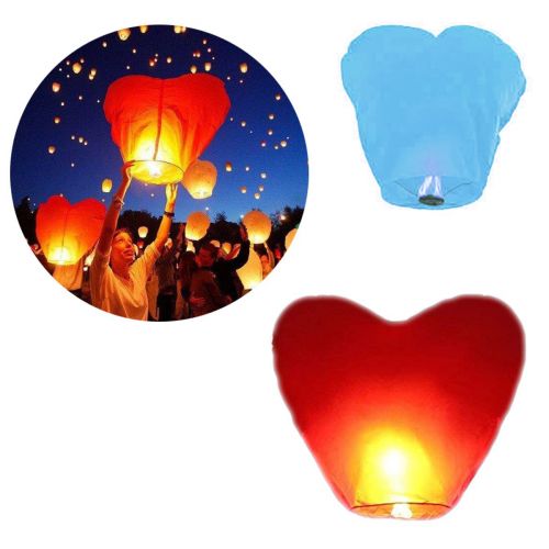Китайський ліхтарик "Серце", синій (MiC)