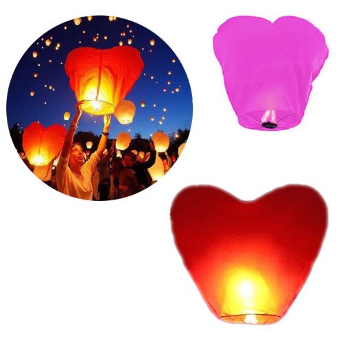 Китайський ліхтарик "Серце", фіолетовий (MiC)