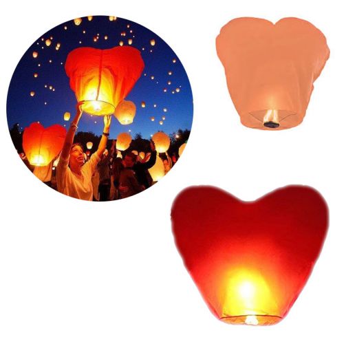 Китайський ліхтарик "Серце", персиковий (MiC)