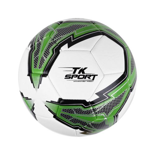 Мяч футбольный "TK Sport", бело-зеленый (MiC)