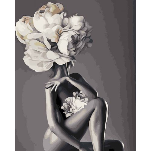 Картина за номерами "Дівчина квітка" 40х50 см (Оптифрост)