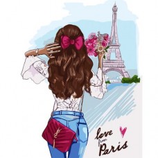 Картина по номерах 0040 ОРТ кол. Романтична дівчина в Парижі 40*50