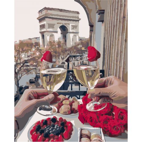 Картина по номерах 0215 ОРТ кол.Шампанська насолода в Парижі 40*50 (MiC)