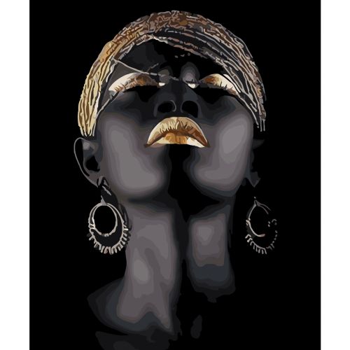 Картина по номерам "Африканка в золоте" 40х50 см (Оптифрост)