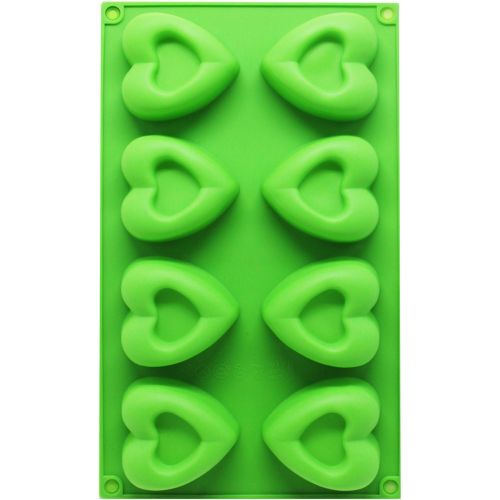 Форма для льда силиконовая "Сердечки" (зеленый) (MiC)