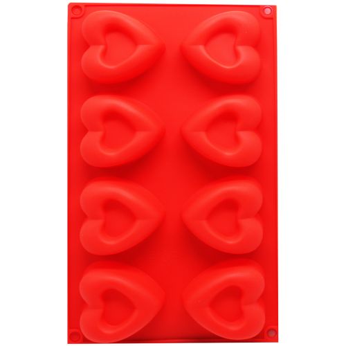 Форма для льда силиконовая "Сердечки" (красный) (MiC)