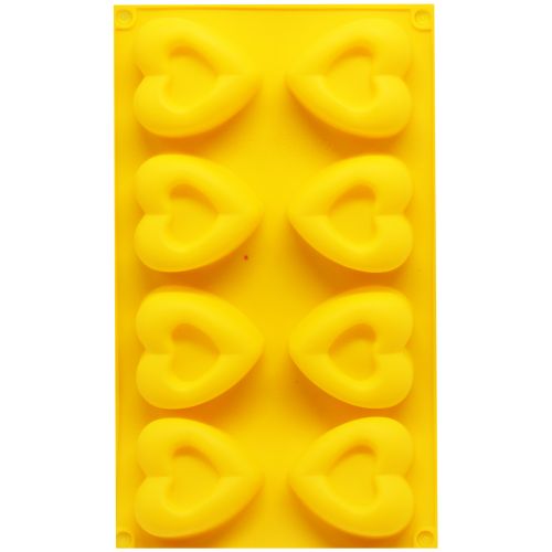 Форма для льда силиконовая "Сердечки" (желтый) (MiC)