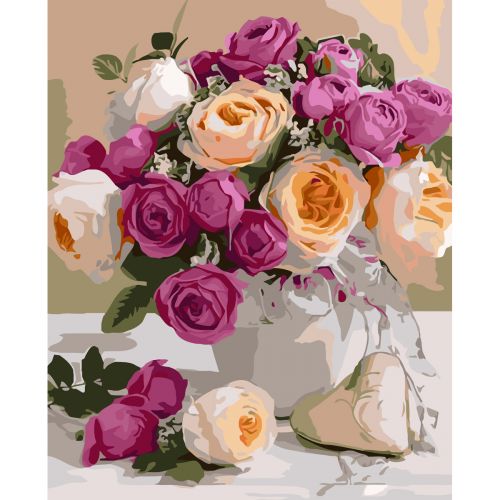 Картина за номерами "Букет літніх троянд" 40х50 см (Оптифрост)