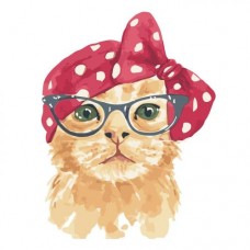 Картина по номерам "Рыжий котик в очках" ★★★