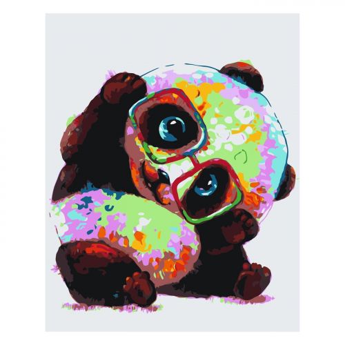 Картина за номерами "Різнобарвна панда" ★★★ (Strateg)