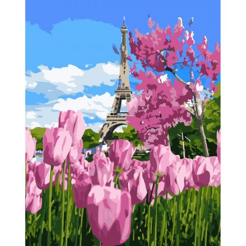 Картина по номерам "Тюльпаны в Париже" (Strateg)