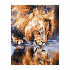 Картина по номерам "Лев на водопое"
