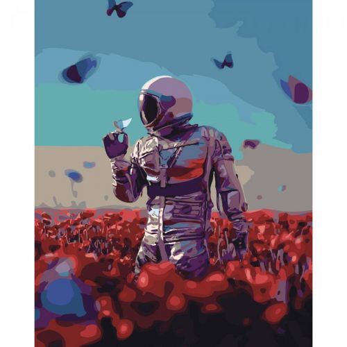 Картина по номерам "Космонавт в поле" (Strateg)