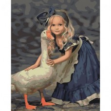 Картина по номерам "Девочка с пернатым другом"