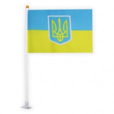 [F-20-15] Автомобильный Флаг Украины с Тризубом 20х15х30см