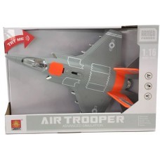 Инерционный самолёт истребитель "Air Trooper", звук, свет (оранжевый)