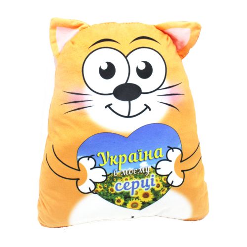 Подушка-сувенир "Котик-патриот", оранжевый (MiC)