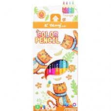 Кольорові олівці двосторонні, 24 кольори (помаранчеві)