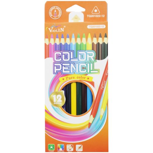 Цветные карандаши, 12 шт (оранжевый) (MiC)