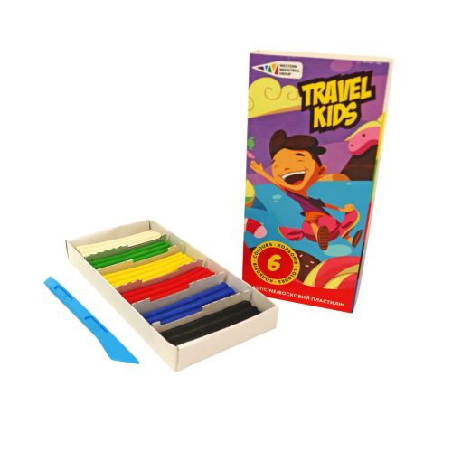 Пластилін восковий "Travel Kids", 6 кольорів (MiC)