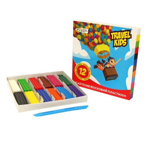 Пластилін восковий "Travel Kids", 12 кольорів (MiC)